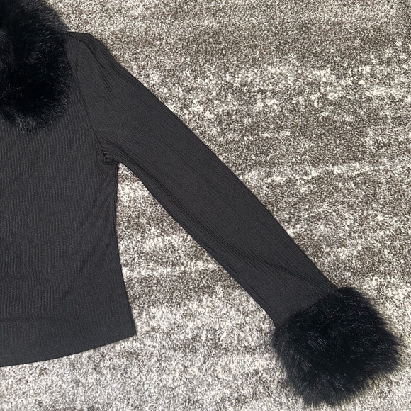 FAUX FUR BABY DOLL CARDIGAN/TOP - Picture 4 of 5